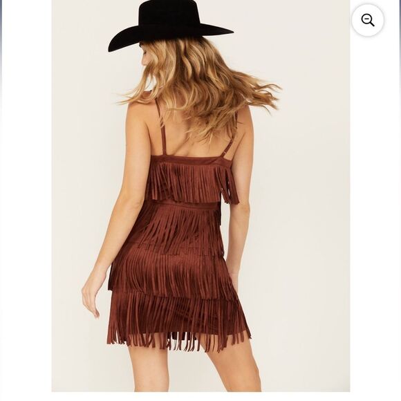 Idyllwind by Miranda Lambert Brixworth Terracotta Fringe Mini Dress - Picture 6 of 15